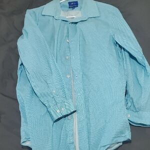 Apt. 9 Blue Dress Shirt with Polka Dot Pattern